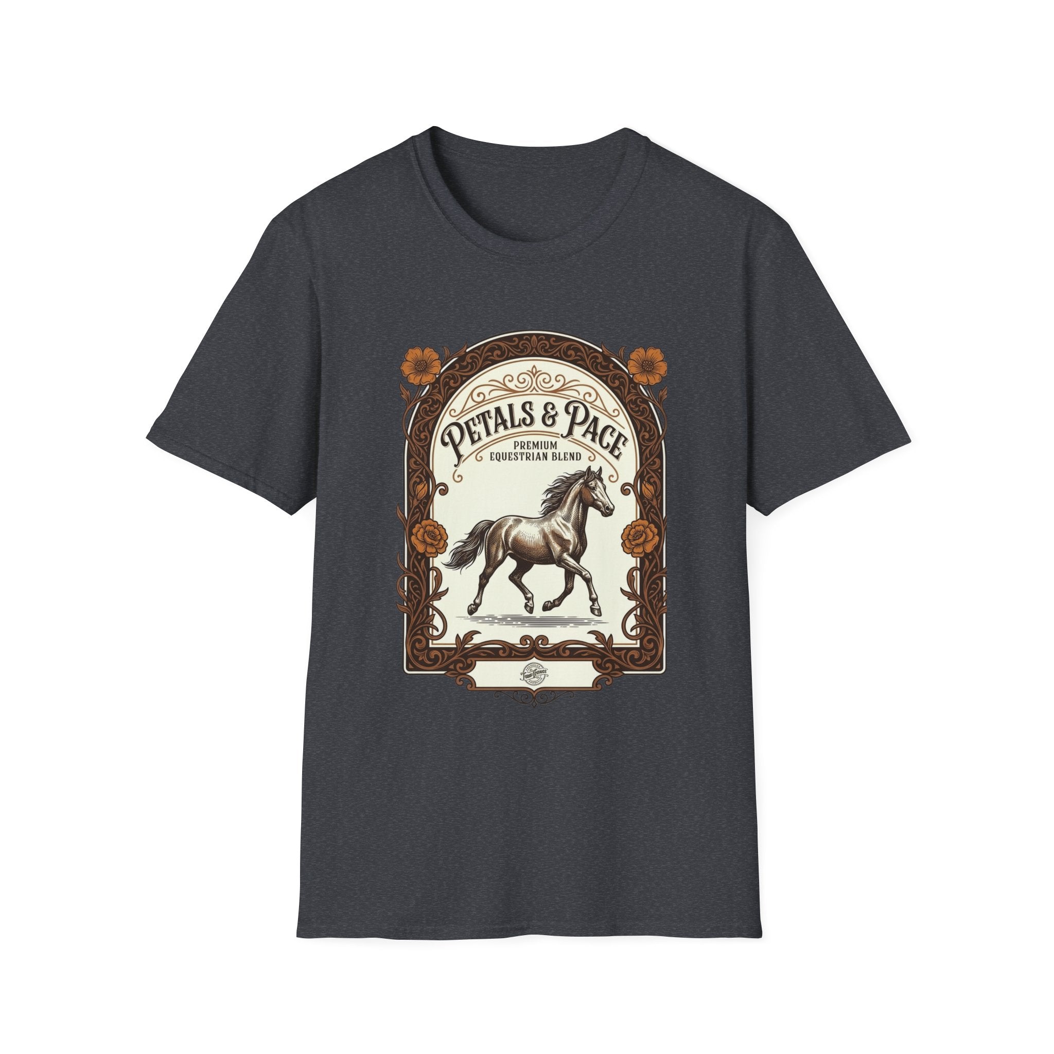 Petals & Pace Horse T‑Shirt — Vintage Equestrian Floral Graphic Tee
