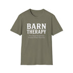 Barn Therapy T-Shirt — “The Best Medicine Comes With Hooves” Rustic Equestrian Tee