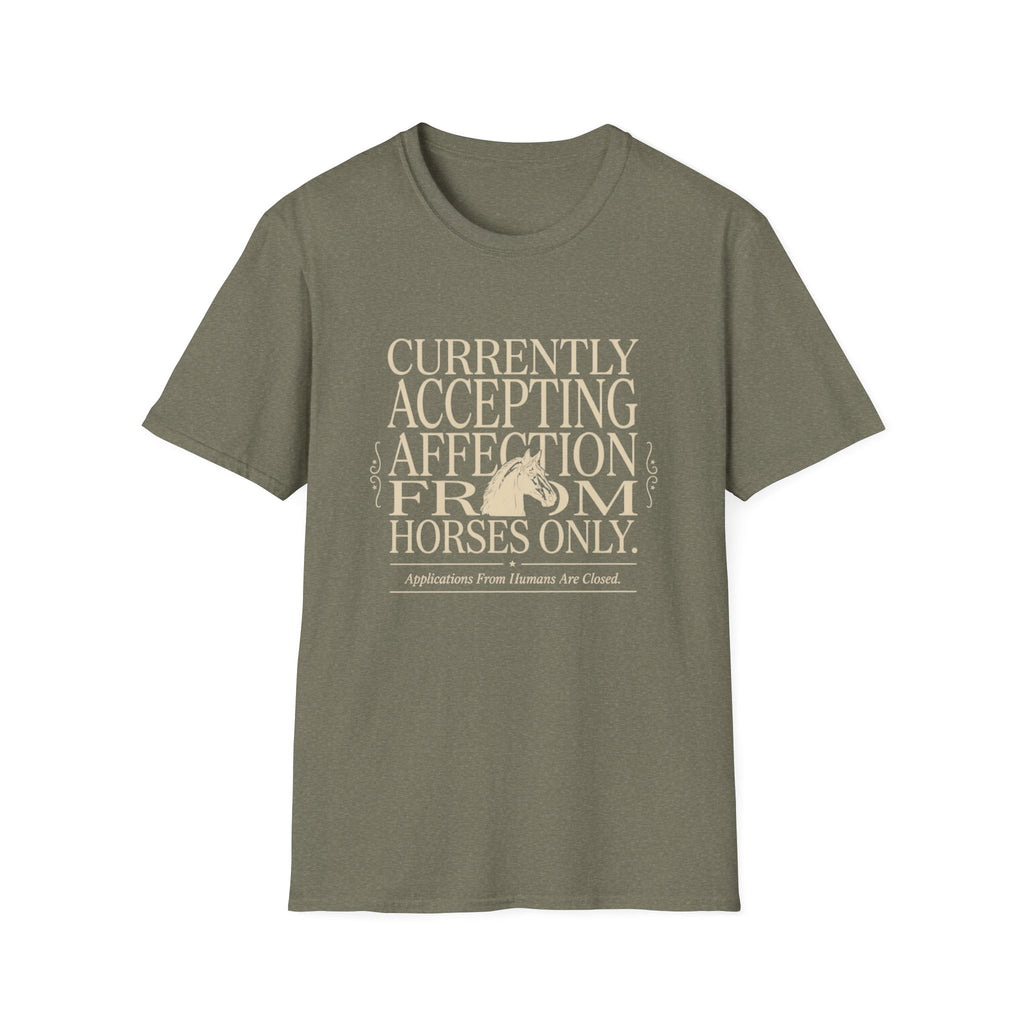T-Shirt — "Currently Accepting Affection From Horses Only" Vintage Equestrian Tee