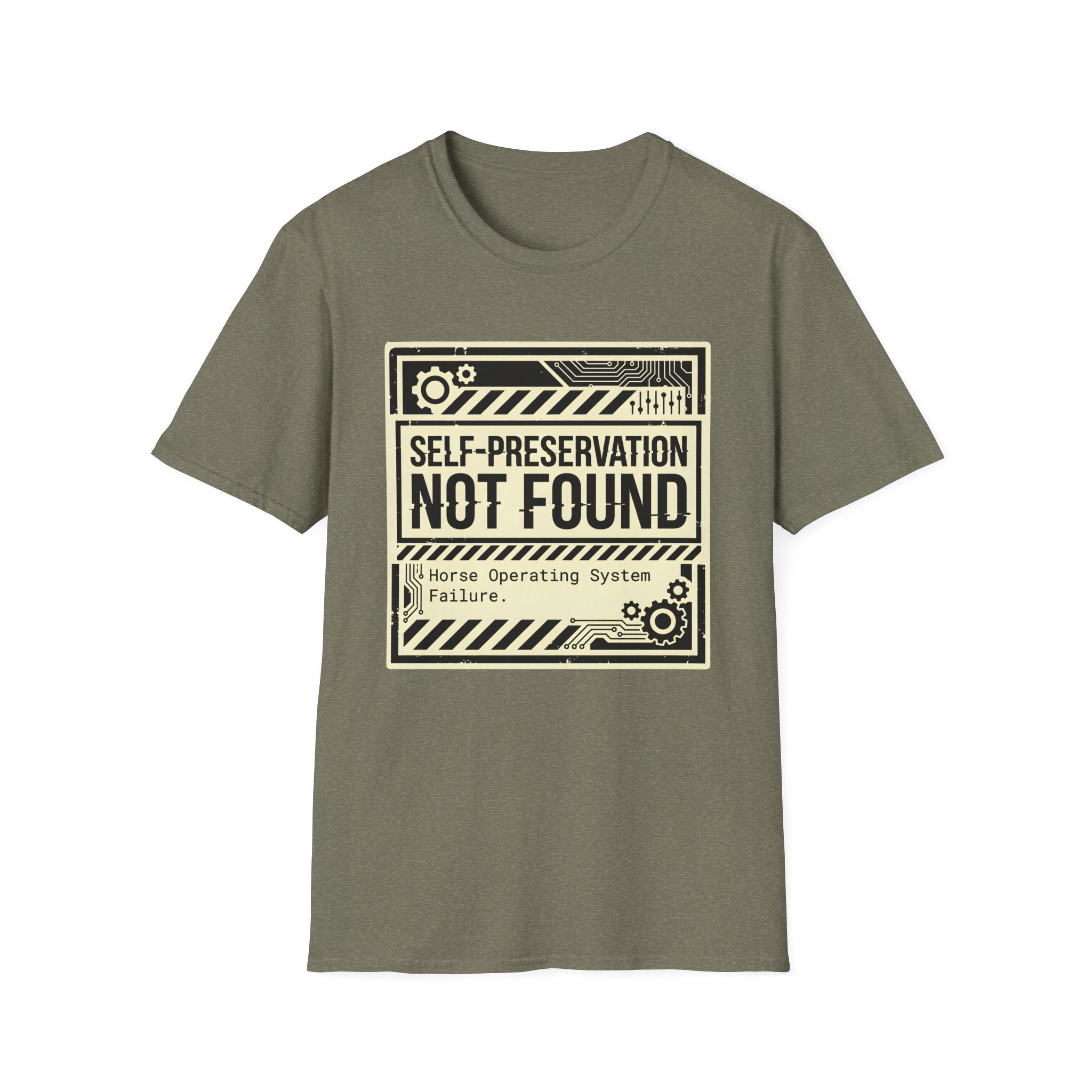 Self-Preservation Not Found T-Shirt — Funny Tech/Gamer Graphic Tee