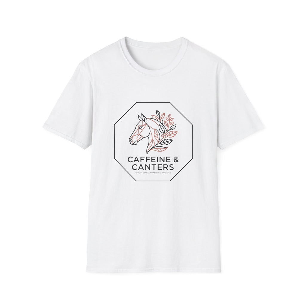 Caffeine & Canters Horse T-Shirt — Floral Equestrian Graphic Tee