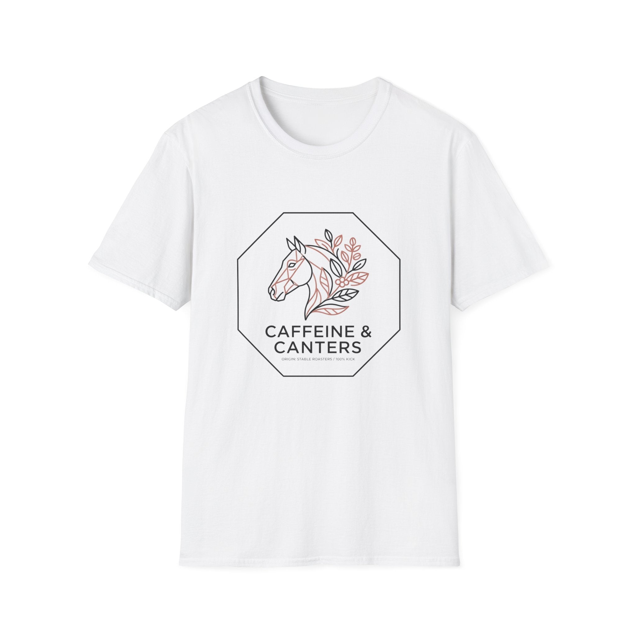 Caffeine & Canters Horse T-Shirt — Floral Equestrian Graphic Tee