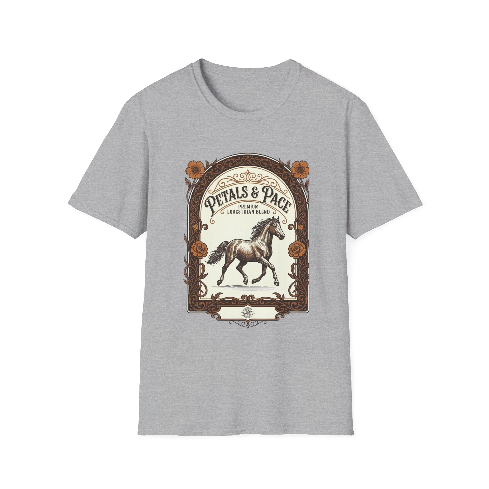 Petals & Pace Horse T‑Shirt — Vintage Equestrian Floral Graphic Tee