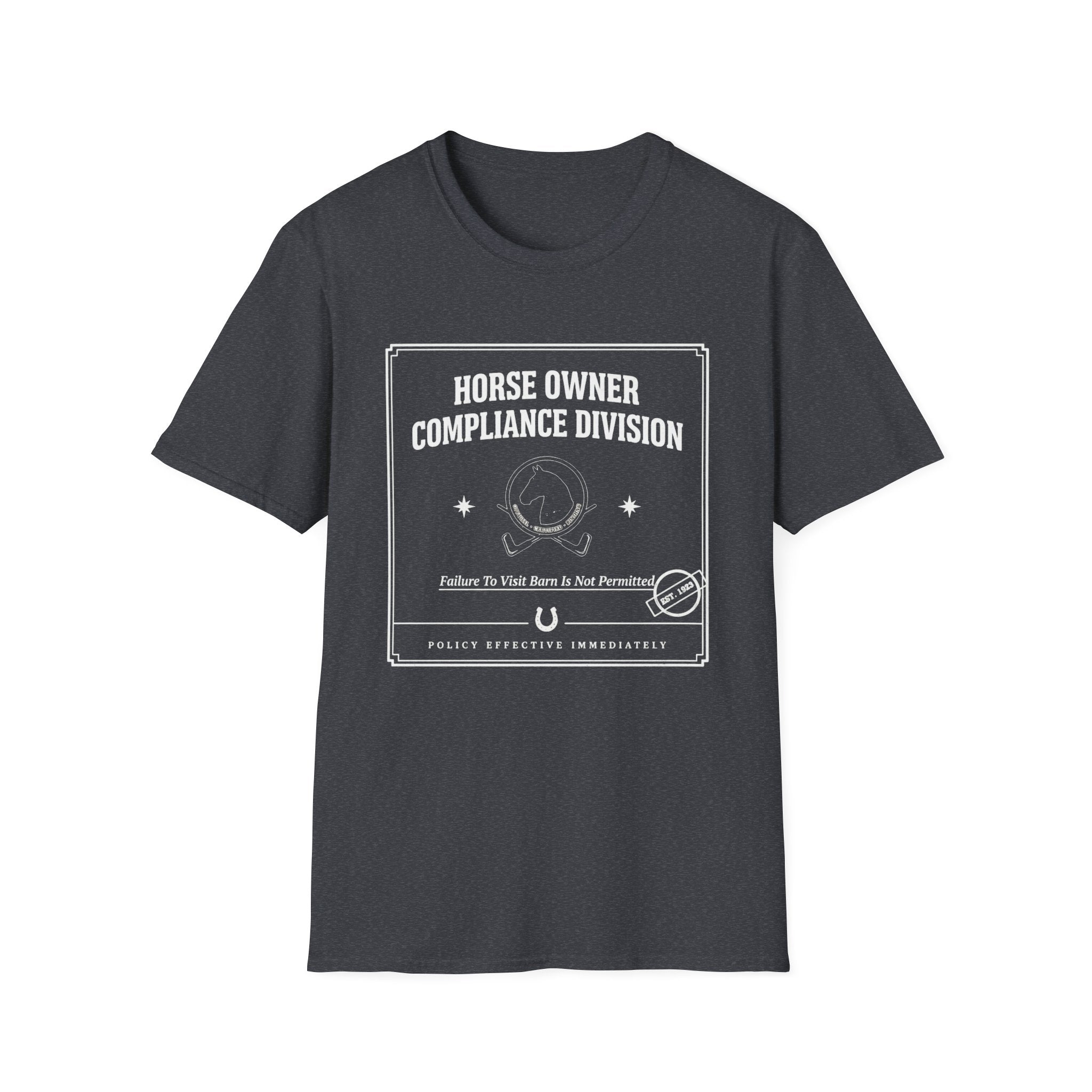 Horse Owner Compliance Division T-Shirt — Funny Equestrian Tee for Horse Lovers