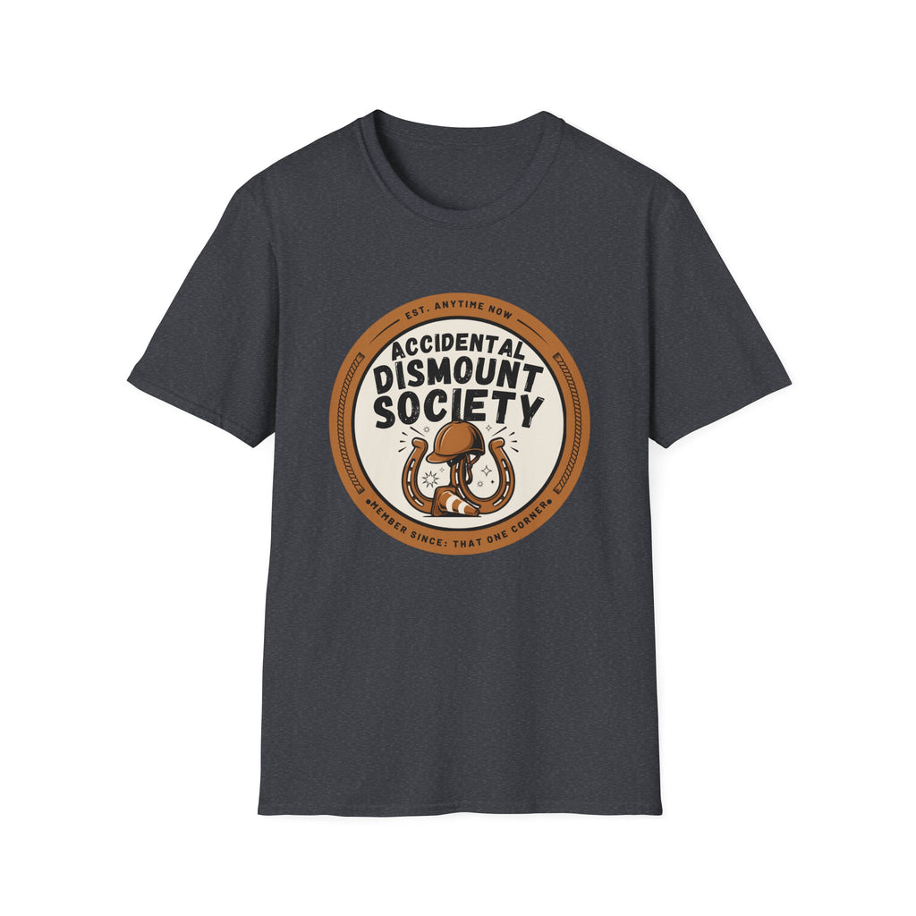 Accidental Dismount Society T-Shirt — Funny Equestrian Horse Rider Tee