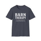Barn Therapy T-Shirt — “The Best Medicine Comes With Hooves” Rustic Equestrian Tee