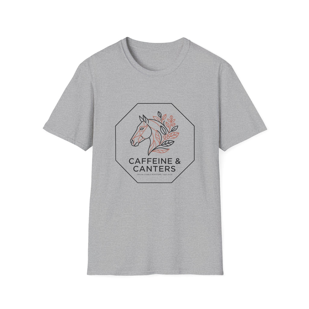 Caffeine & Canters Horse T-Shirt — Floral Equestrian Graphic Tee