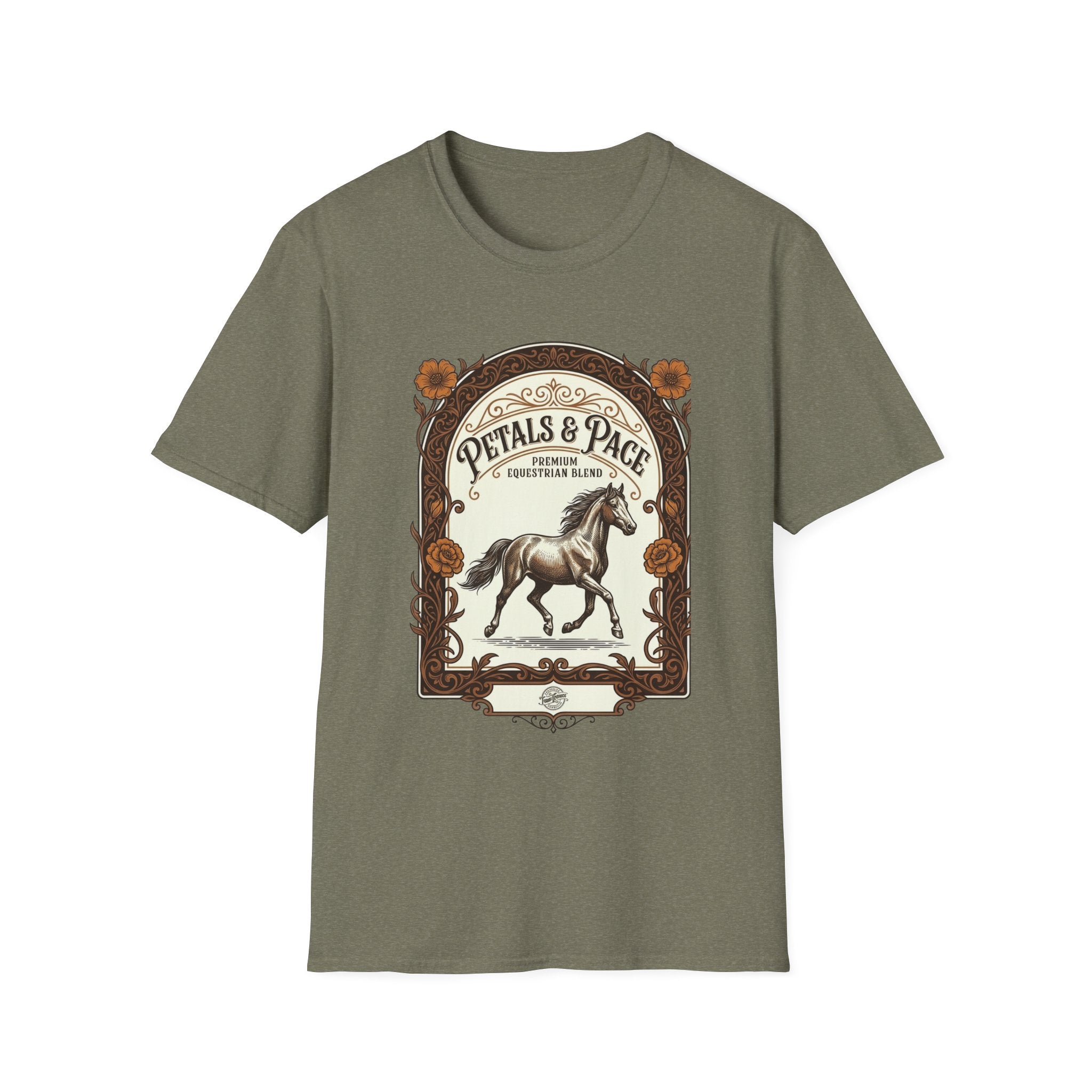 Petals & Pace Horse T‑Shirt — Vintage Equestrian Floral Graphic Tee