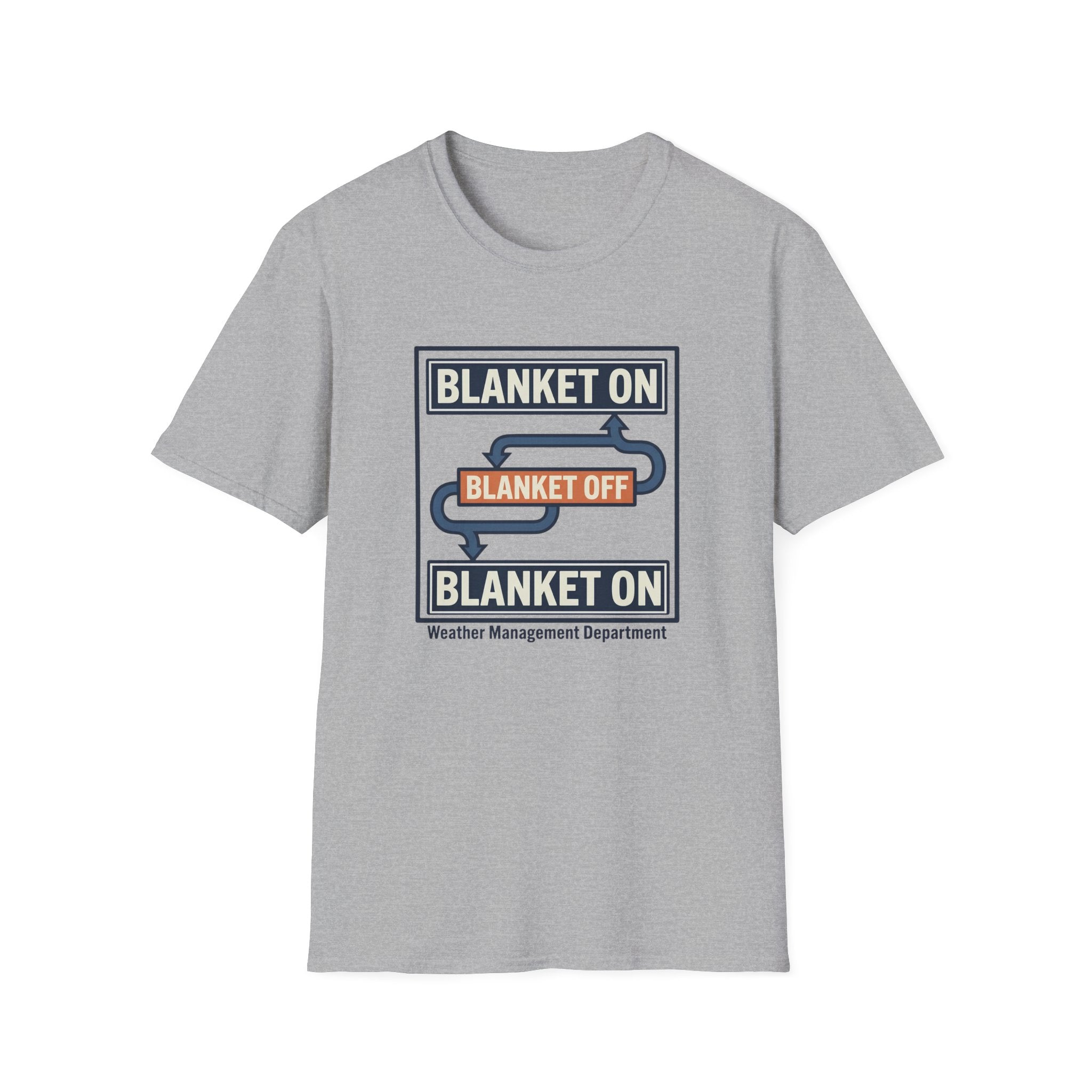 Blanket On / Blanket Off T‑Shirt — Funny Cozy Weather Toggle Tee