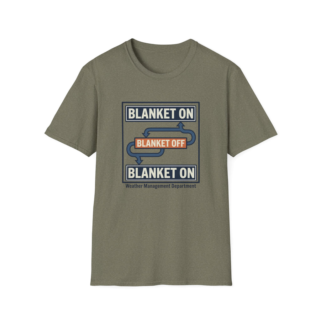 Blanket On / Blanket Off T‑Shirt — Funny Cozy Weather Toggle Tee