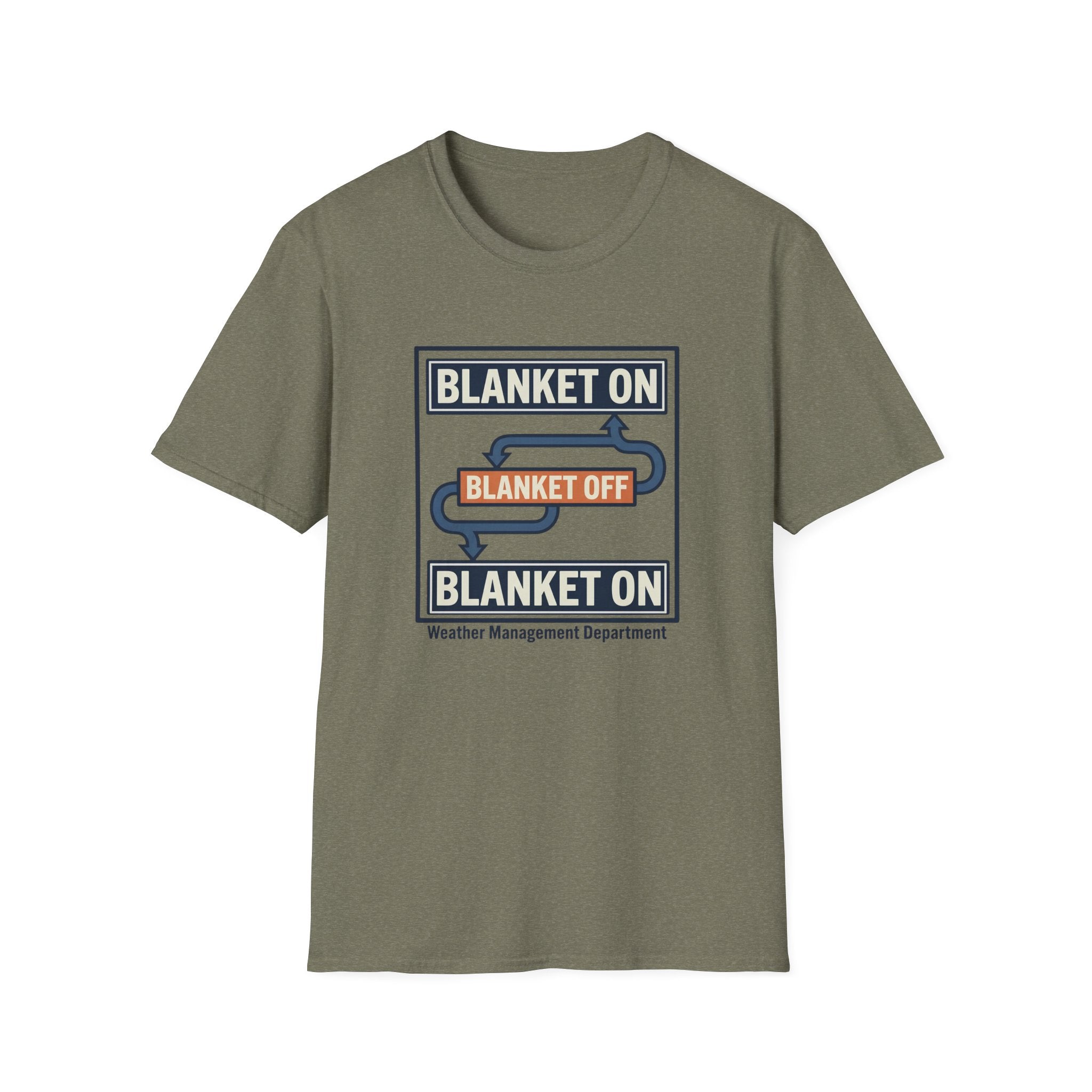 Blanket On / Blanket Off T‑Shirt — Funny Cozy Weather Toggle Tee