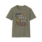 Ride Fast Die Wild T-Shirt — Vintage Biker Lightning Stars Tee