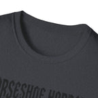 Horseshoe Horror Skull Tee - Gothic Flame Ram Skull Graphic T-Shirt