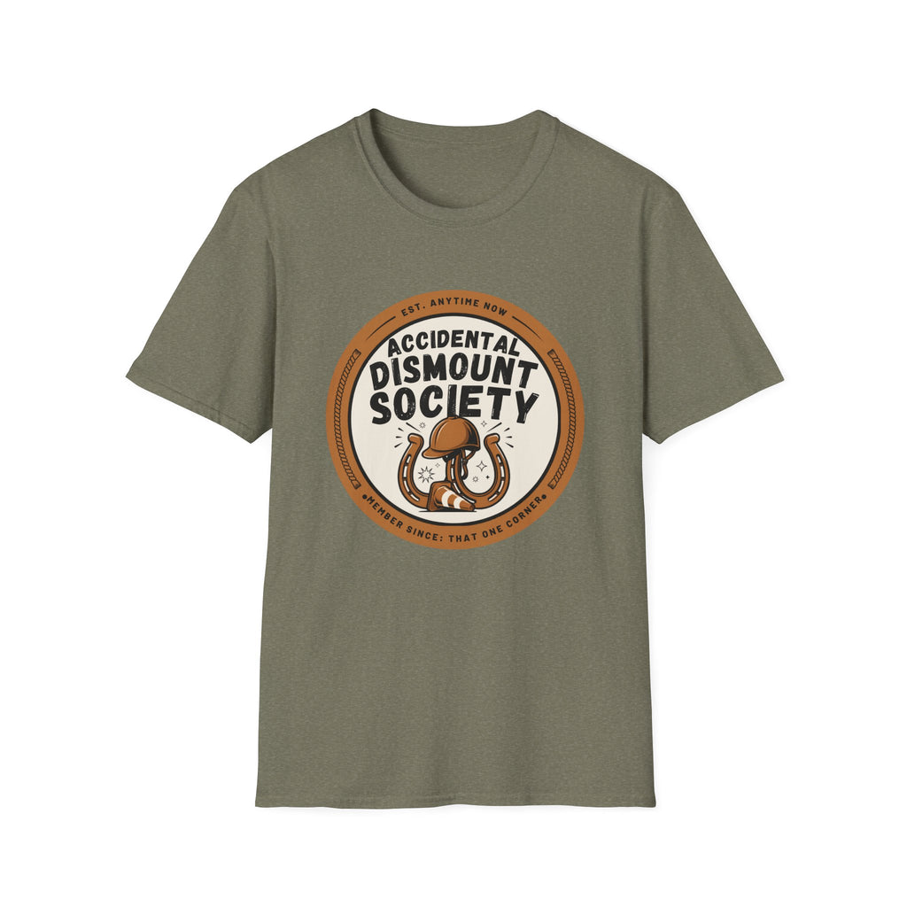 Accidental Dismount Society T-Shirt — Funny Equestrian Horse Rider Tee