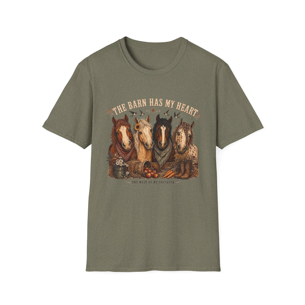 The Barn Has My Heart Horse T-Shirt — Vintage Barnyard Graphic Tee