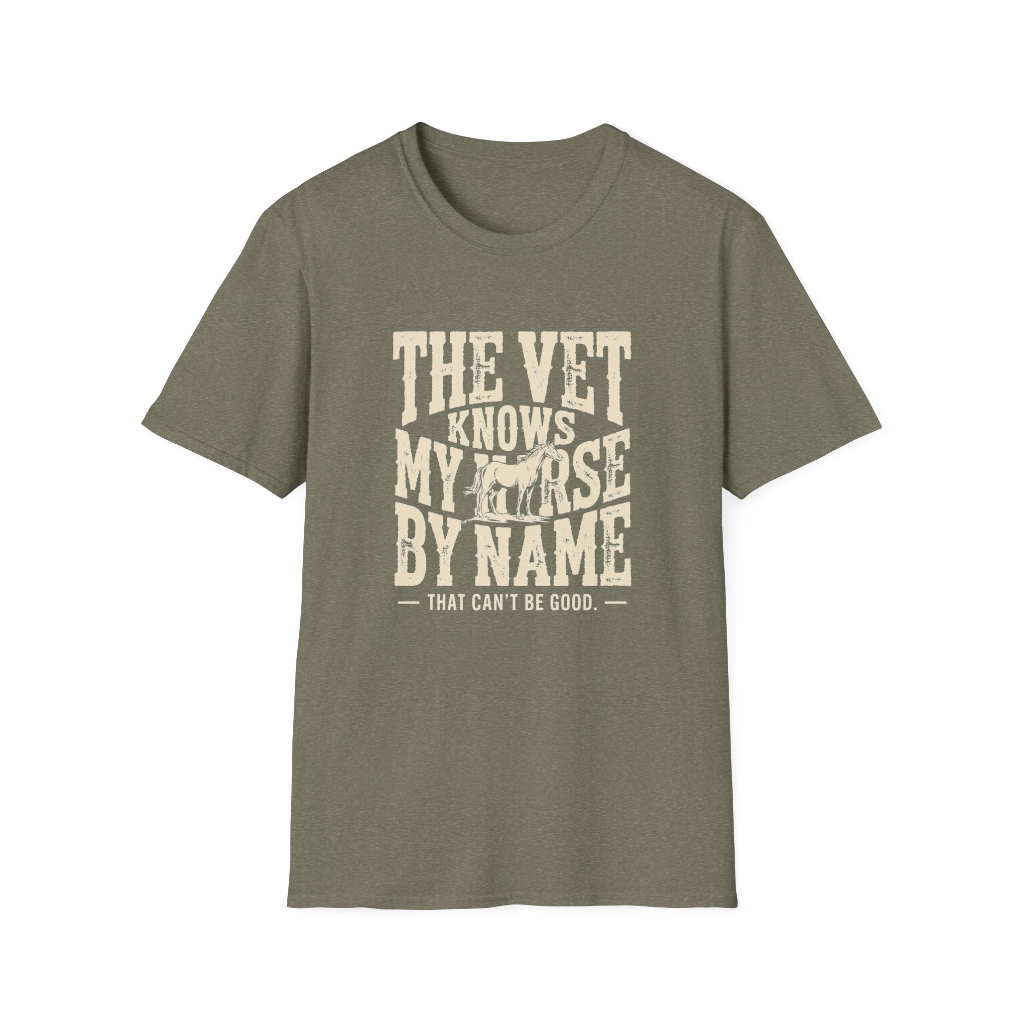 Horse Lover T-Shirt — “The Vet Knows My Horse By Name” Vintage Equine Tee