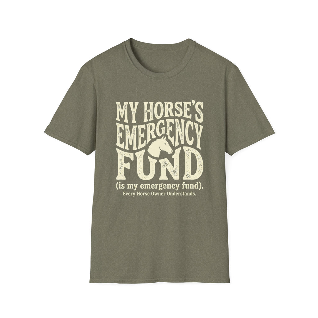 Horse Lover T‑Shirt – “My Horse’s Emergency Fund” Graphic Tee