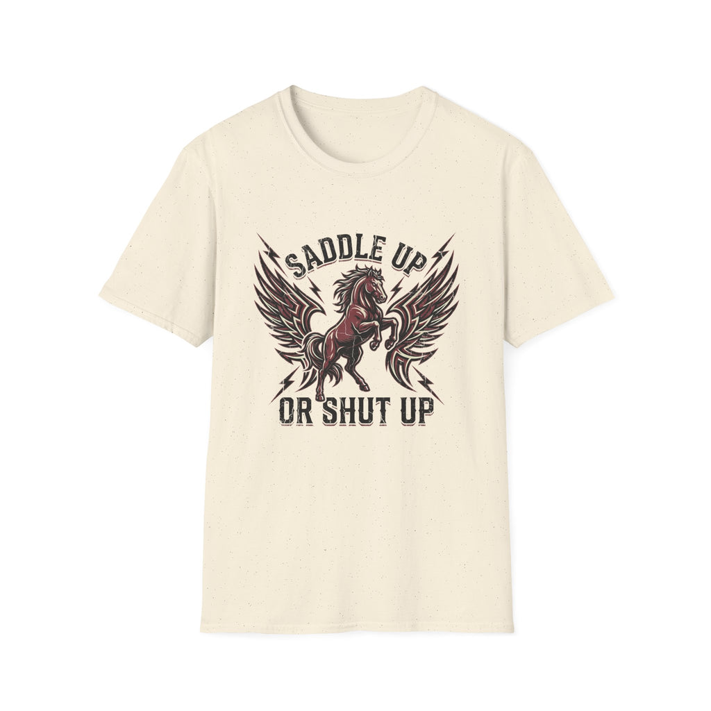 Saddle Up or Shut Up T-Shirt — Winged Horse Equestrian Graphic Tee