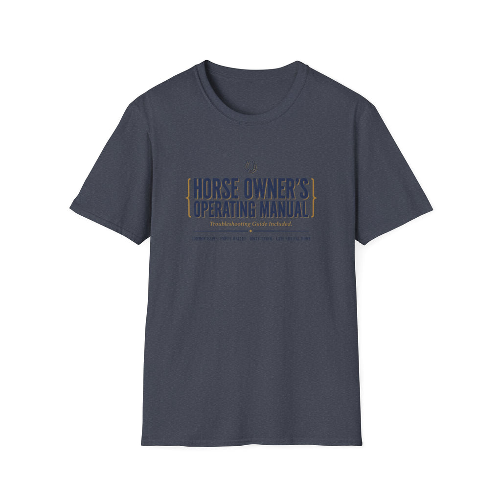 Horse Owner's Operating Manual T-Shirt — Funny Equestrian Guide Tee