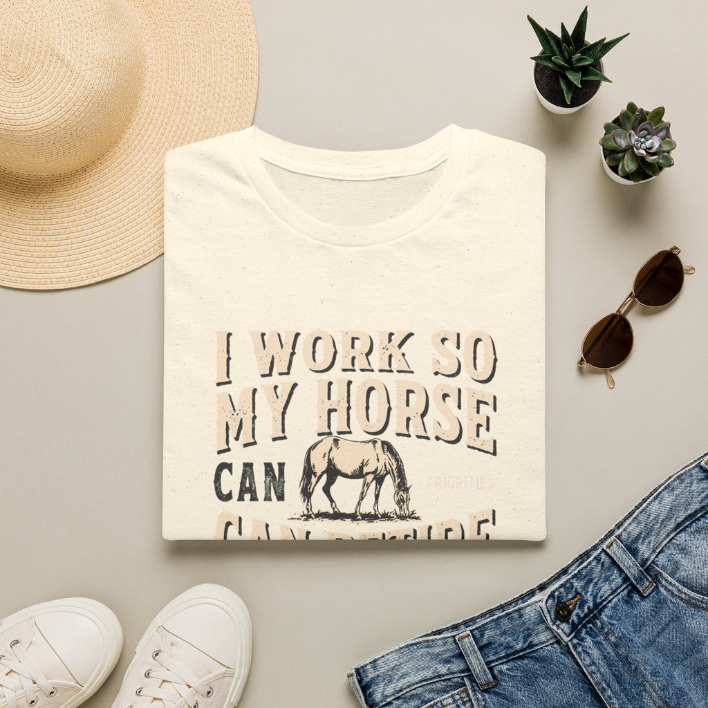I Work So My Horse Can Retire Comfortably T-Shirt — Funny Equestrian Tee for Horse Lovers