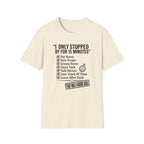 Horse Lover T‑Shirt — "I Only Stopped By for 15 Minutes" Checklist Tee