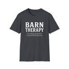 Barn Therapy T-Shirt — “The Best Medicine Comes With Hooves” Rustic Equestrian Tee