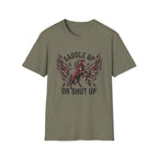 Saddle Up or Shut Up T-Shirt — Winged Horse Equestrian Graphic Tee