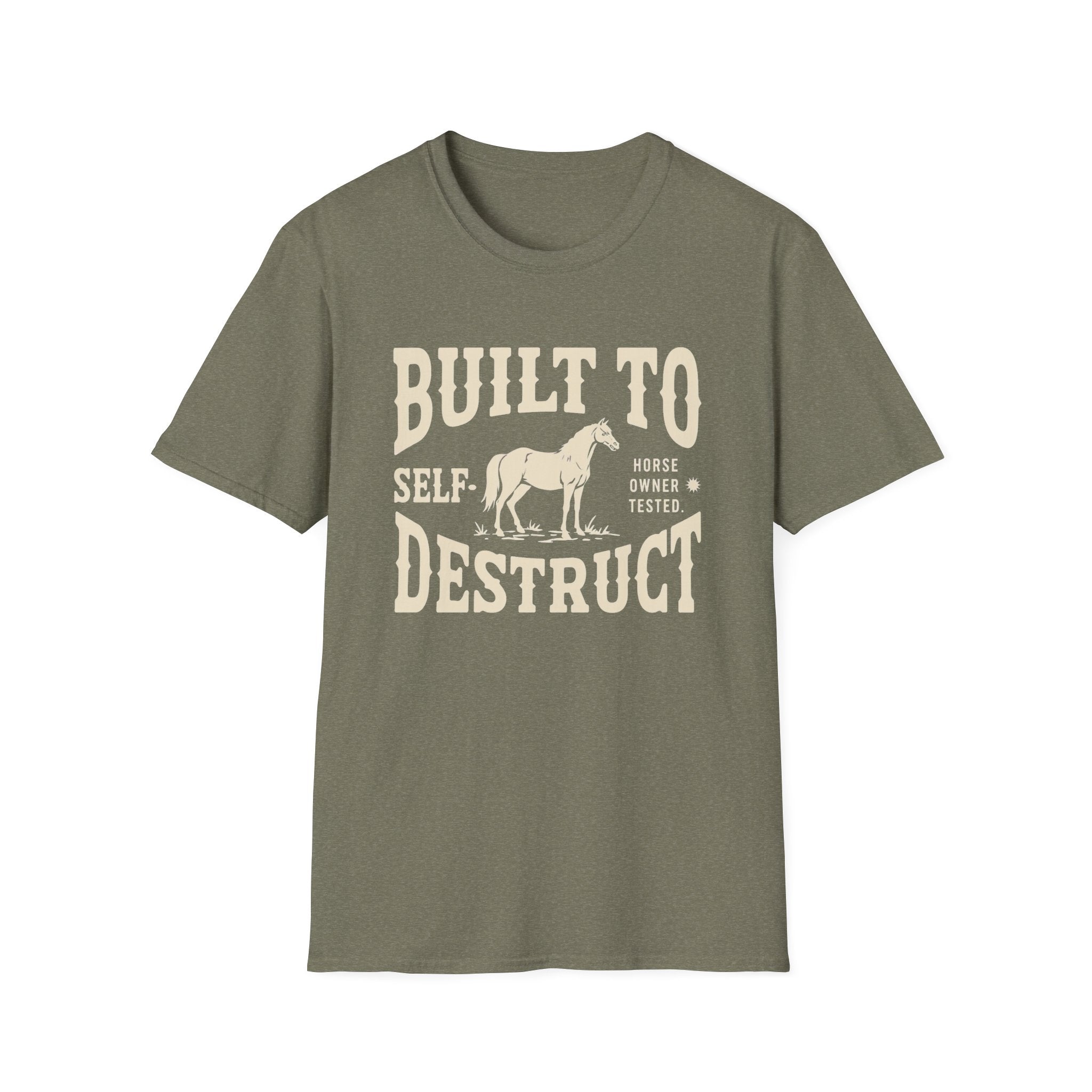 Built to Self-Destruct Horse T-Shirt — Funny Horse Owner Graphic Tee