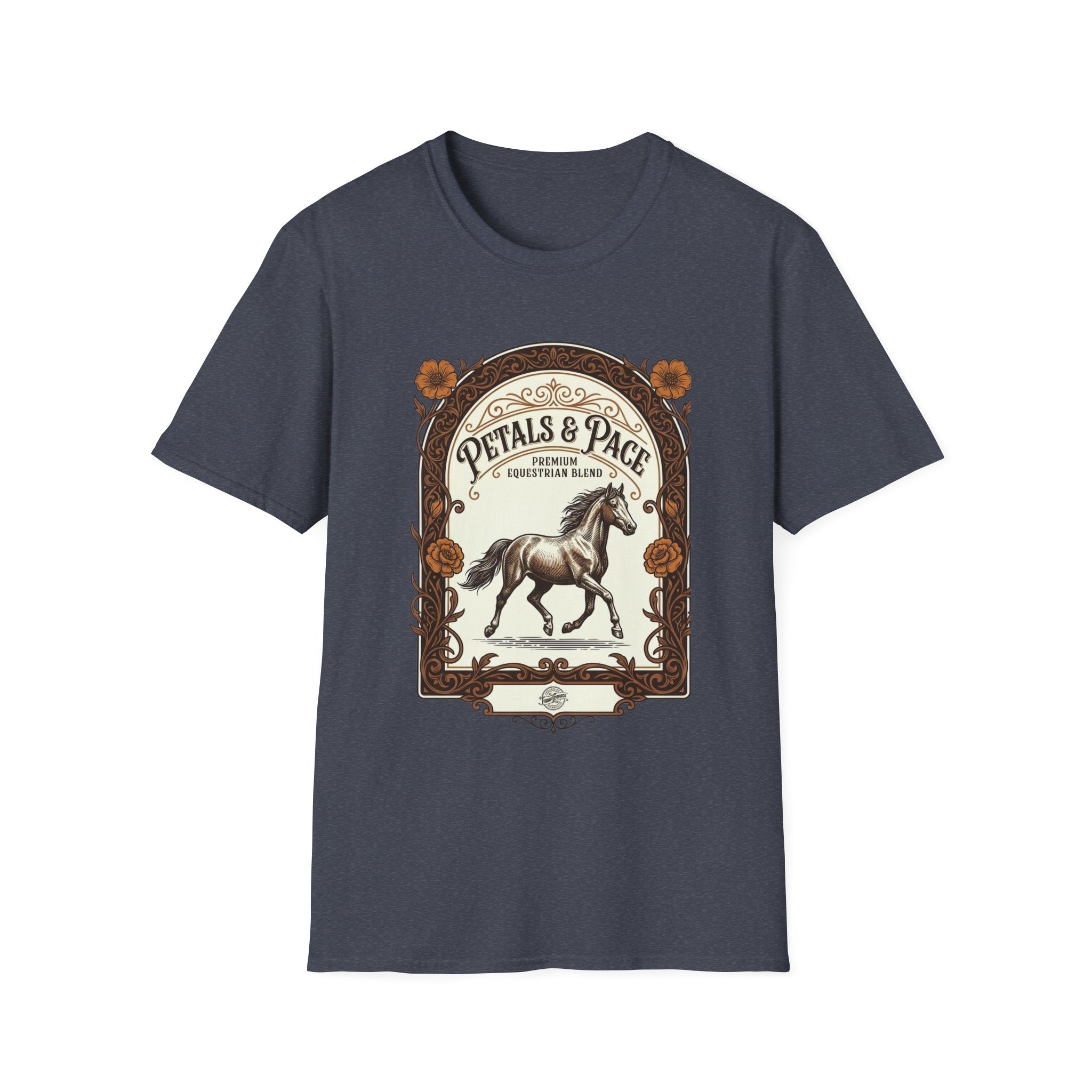 Petals & Pace Horse T‑Shirt — Vintage Equestrian Floral Graphic Tee