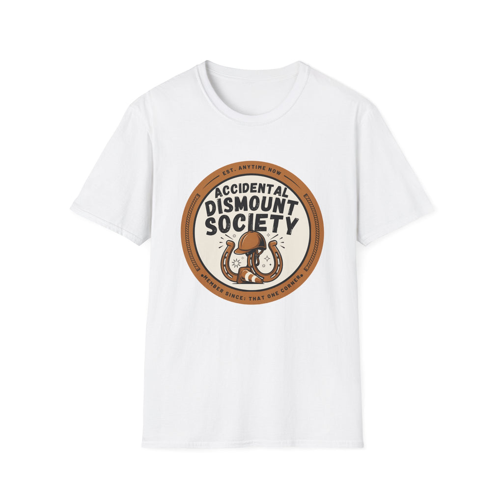 Accidental Dismount Society T-Shirt — Funny Equestrian Horse Rider Tee