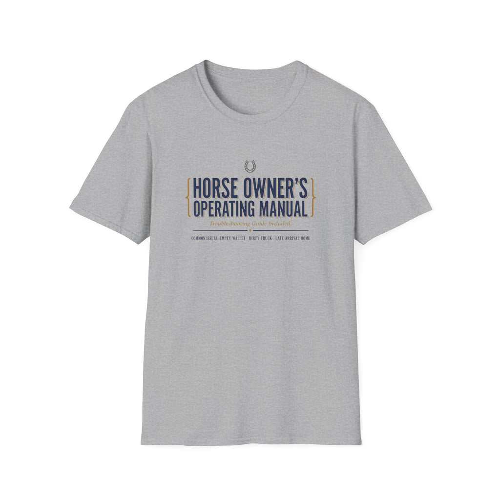 Horse Owner's Operating Manual T-Shirt — Funny Equestrian Guide Tee