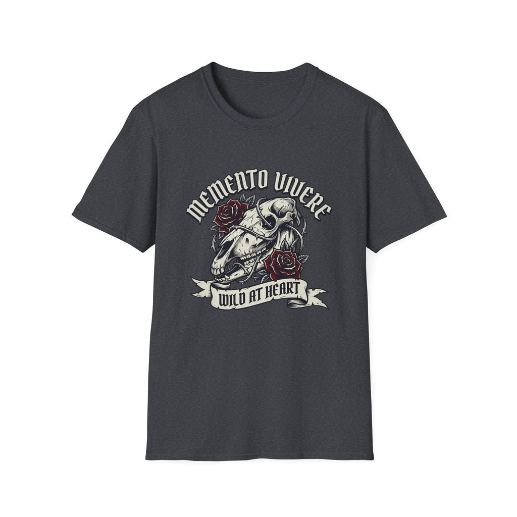 Memento Vivere Skull & Roses T-Shirt — "Wild at Heart" Graphic Tee
