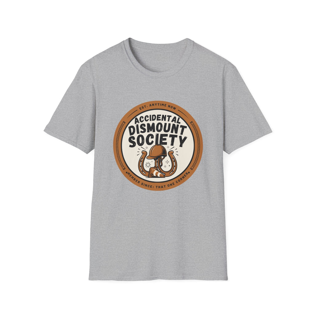 Accidental Dismount Society T-Shirt — Funny Equestrian Horse Rider Tee