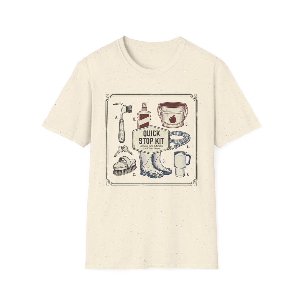 Quick Stop Kit T-Shirt — Vintage Roadside Emergency Illustration