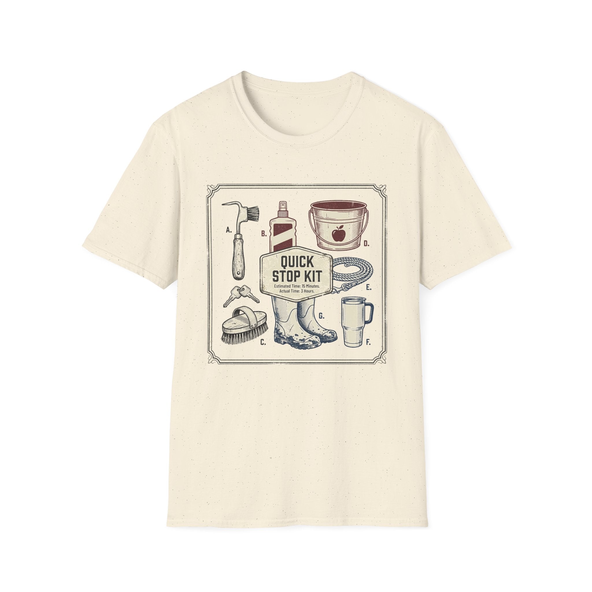 Quick Stop Kit T-Shirt — Vintage Roadside Emergency Illustration