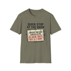 T-Shirt — 'Quick Stop at the Barn' Funny Farm Employee Time Card Tee