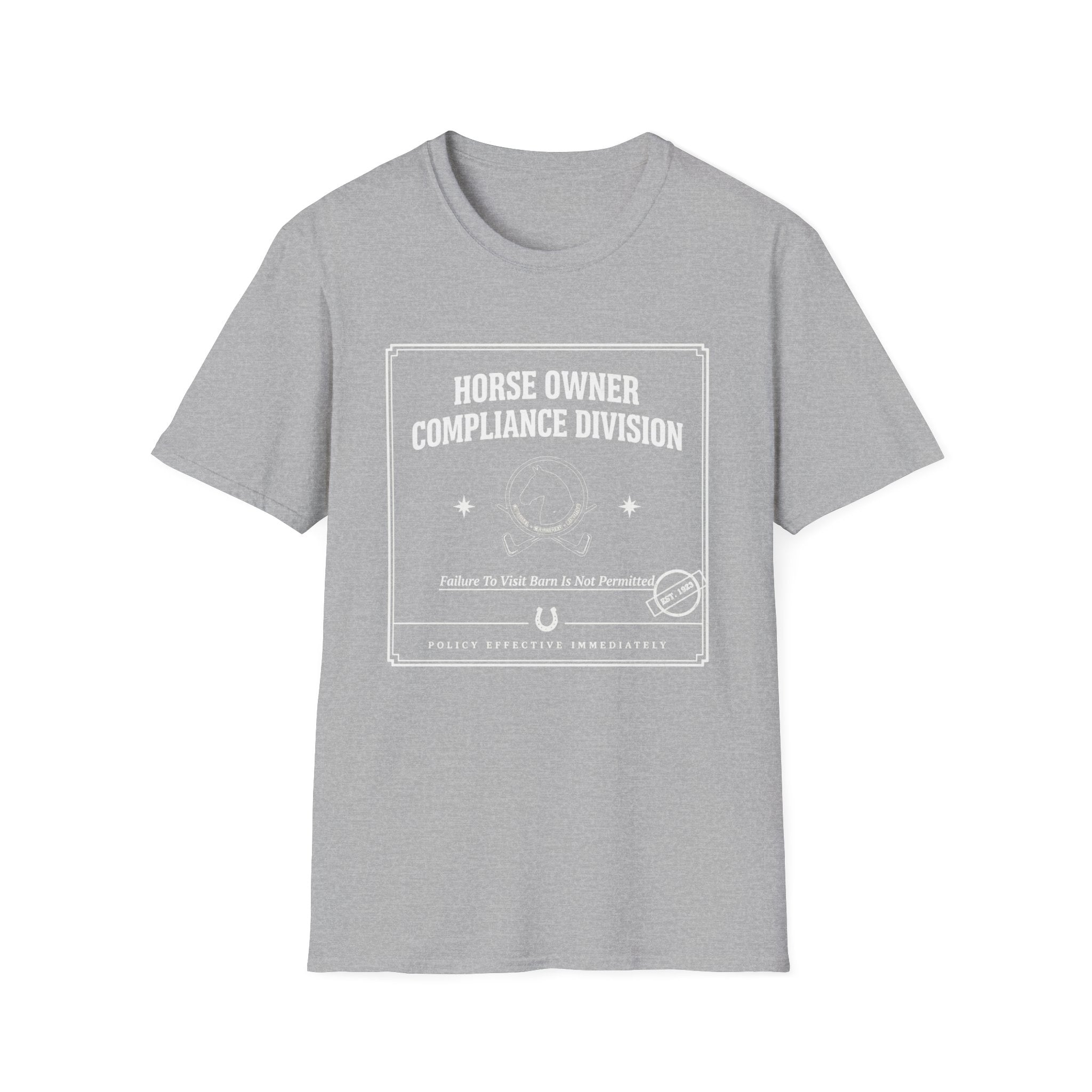 Horse Owner Compliance Division T-Shirt — Funny Equestrian Tee for Horse Lovers