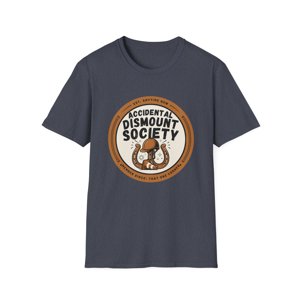 Accidental Dismount Society T-Shirt — Funny Equestrian Horse Rider Tee