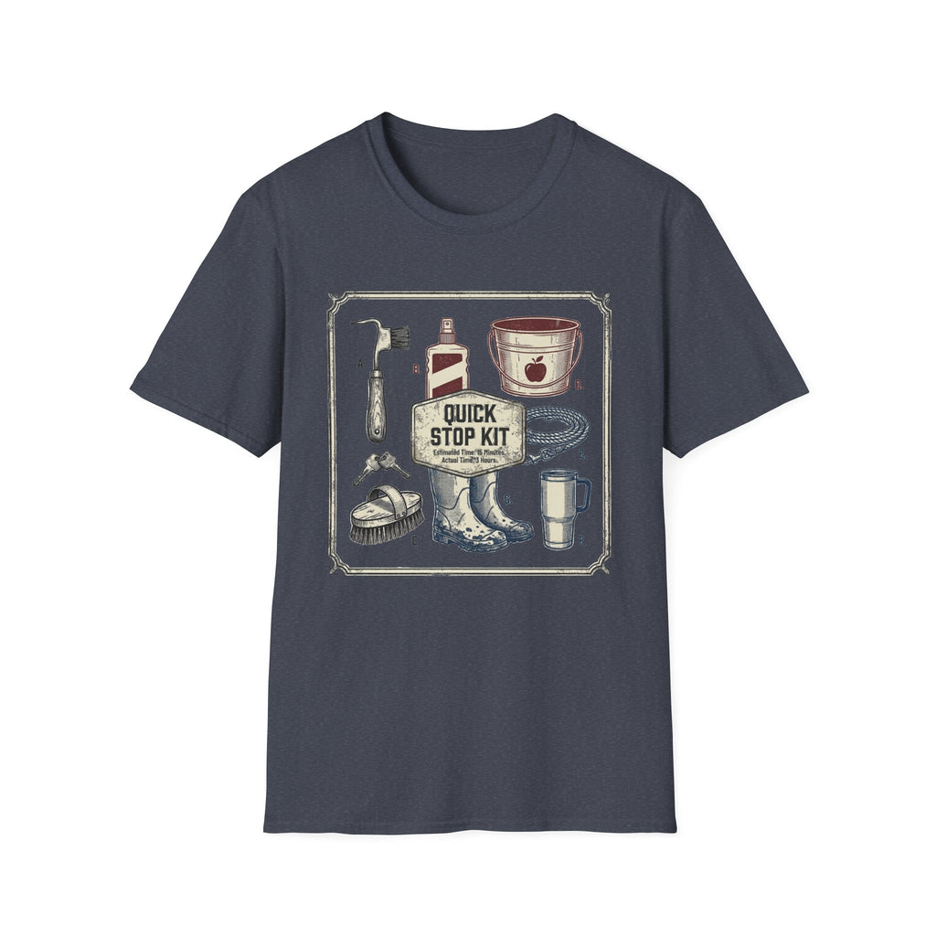 Quick Stop Kit T-Shirt — Vintage Roadside Emergency Illustration