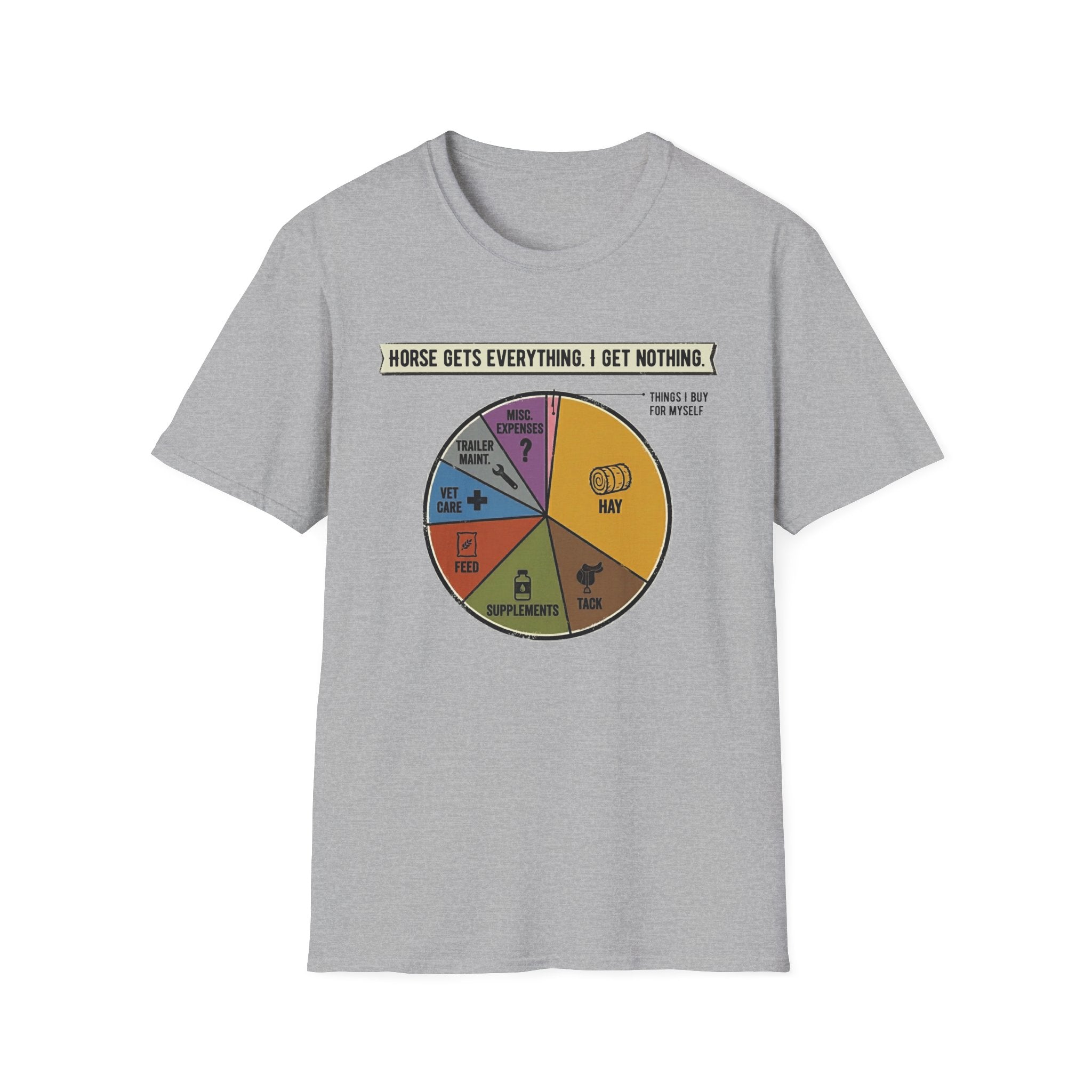 Horse Gets Everything Pie Chart T-Shirt — Funny Horse Owner Gift