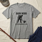 Barn Work T-Shirt – “My Gym Membership Is Free” Farm Funny Tee