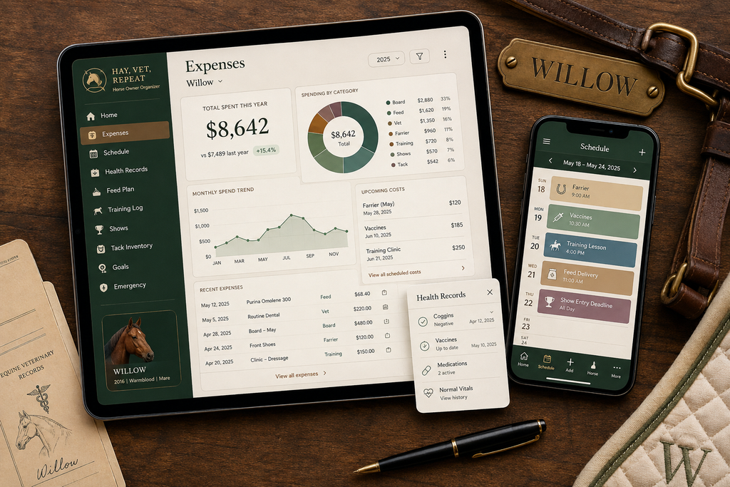 Hay, Vet, Repeat — Interactive Horse Care & Budget Tracker (Digital App)