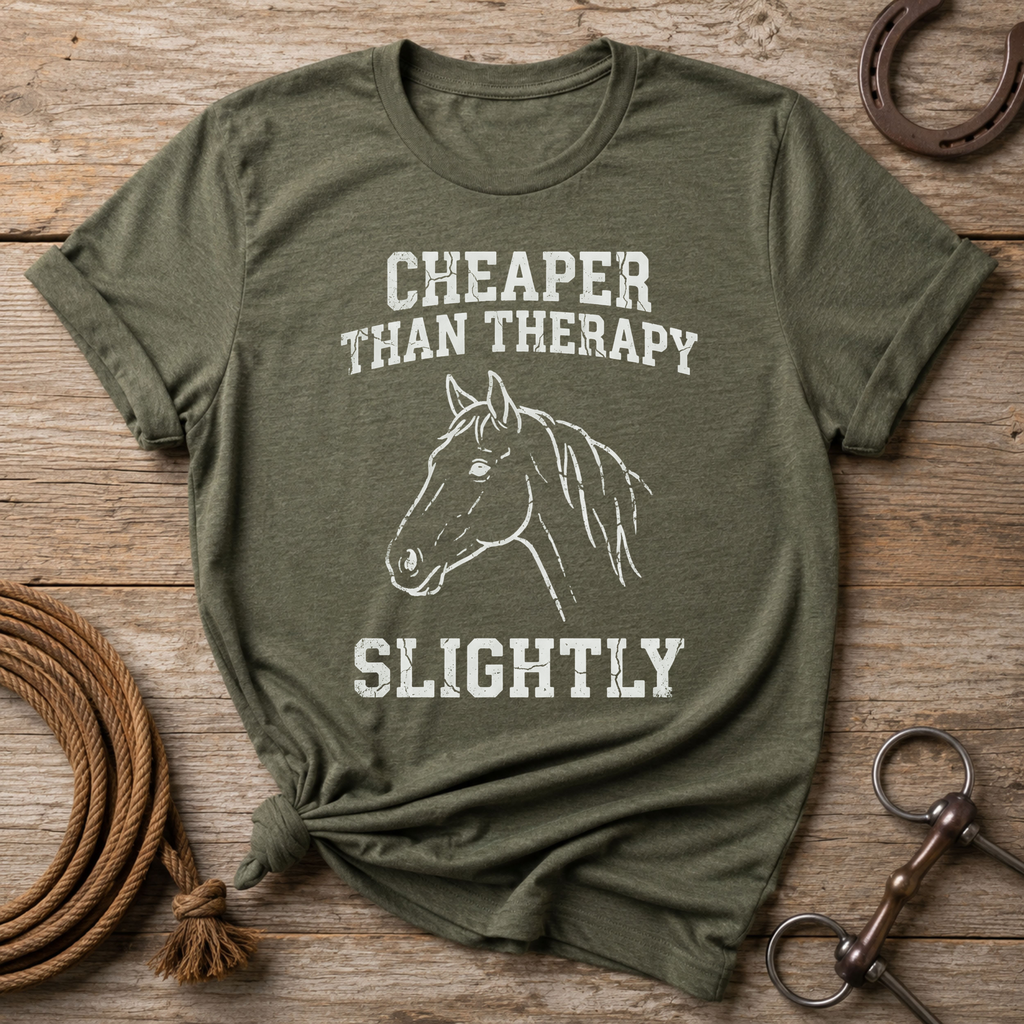 Cheaper Than Therapy Slightly Horse T-Shirt