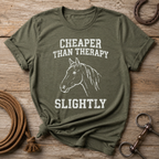 Cheaper Than Therapy Slightly Horse T-Shirt